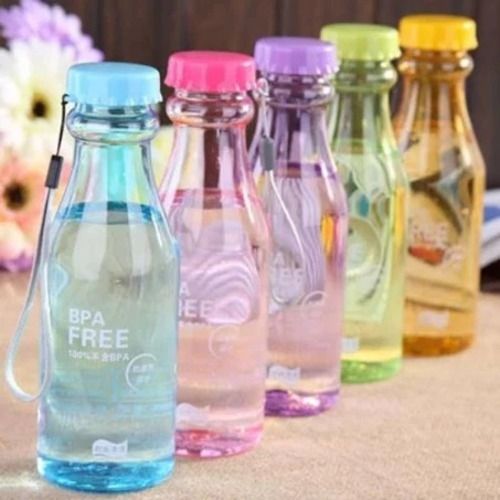 Yellow Pack Of 5 Pieces 550 Ml Storage Capacity Multicolor Round Plastic Water Bottle