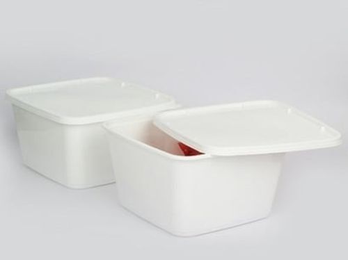 Square Reusable White Plastic Food Containers 