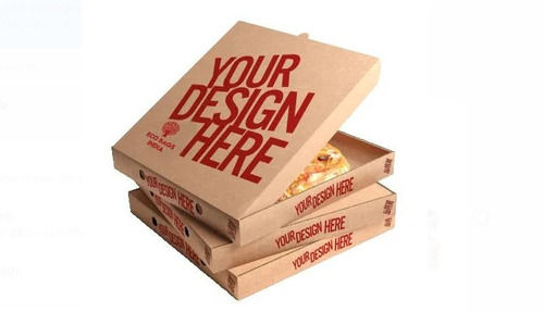 10 X 6 Inch Printed Rectangular Glossy Brown Corrugated Pizza Box 