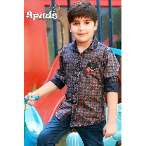 Boys Partywear Full Sleeves Printed Cotton Shirts(Washable And Shrink Resistant)