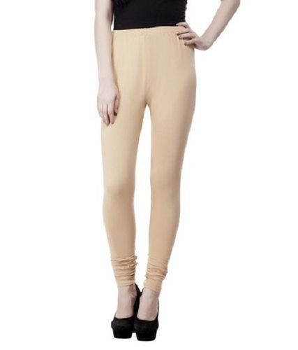 Cream Color Casual Wear High Waist Stretchable Cotton Lycra Leggings