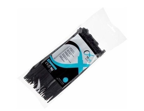 पर्यावरण के अनुकूल और पुनर्नवीनीकरण ब्लैक टाइकैब नायलॉन सॉलिड केबल टाई