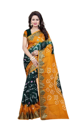 Multi Color Ladies Printed Bandhani Silk Saree