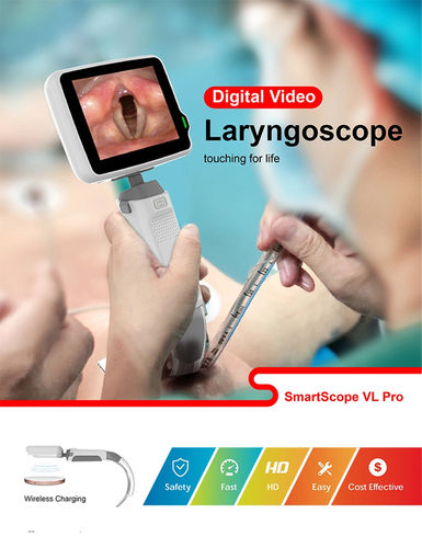 Red Portable Video Laryngoscope With Touch Screen