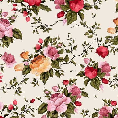 Rose Flower Digital Printed Floral Design Fabric