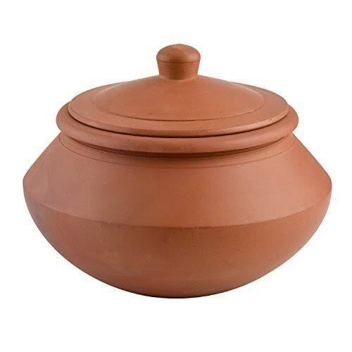 Round Shape Plain Brown Clay Handi Used In Cooking