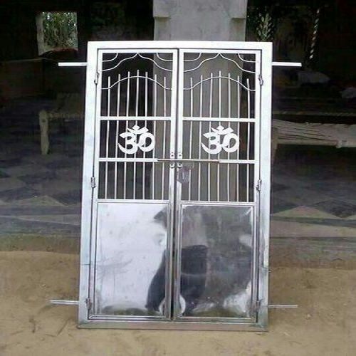 Simple Stainless Steel Mandir Gate, For Temple