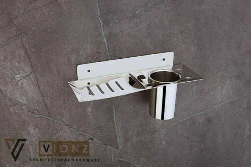 Wall Mounted Steel Soap Dish With Tumbler