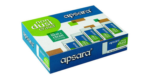 Rectangular Plain White Apsara Non Dust Erasers