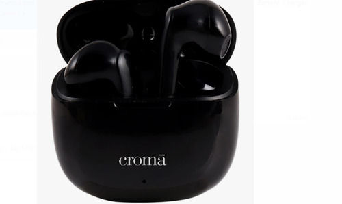 10 Meter Connectivity Range 8 Hours Backup Croma Black Wireless Earbuds