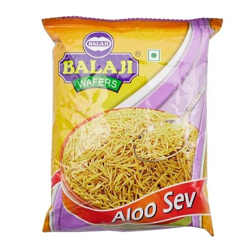 White-Blue 200 Gram Low Fat Fried Mild Spicy Diet Balaji Wafers Aloo Sev Namkeen