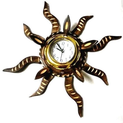 Golden & Brown Light Weight Elegant Look Wooden Wall Watch