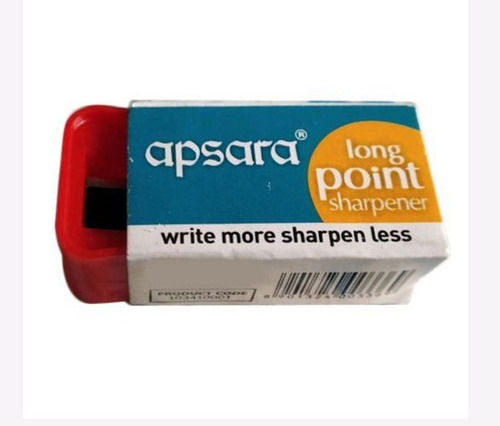 Red Rectangular Plastic Apsara Long Point Pencil Sharpener 