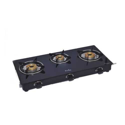 Stainless Steel Toughened Glass Top Heat Resistant Metal Body Black And Golden Evita Lpg Stove