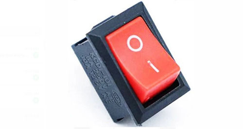 Red And Black 220 Volt 2 Ampere Plastic Ip55 Protection Rocker Switch