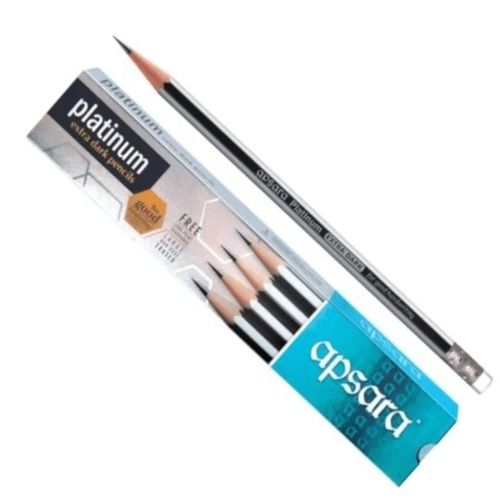 Pack Of 4 Pieces 8 Inches Size Smooth Writing Apsara Platinum Pencils 