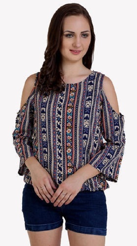 Casual Wear Washable And Breathable Full Sleeves Ladies Printed Fancy Top