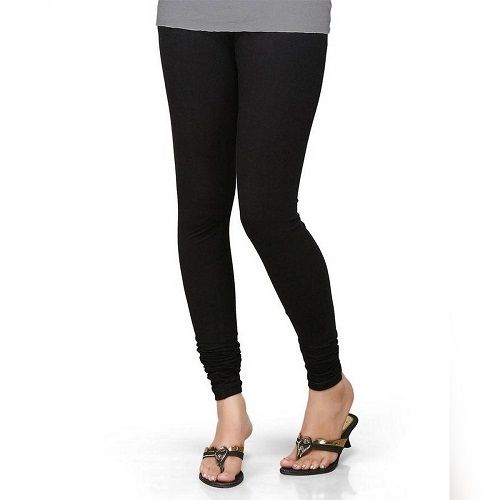 Indian Cotton Plain Color Black Ladies Leggings