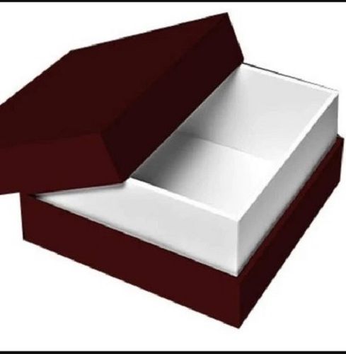 Semi-Automatic Dark Maroon And White Square Lightweight Plain Gift Packaging Box