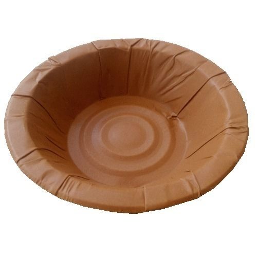 Brown Lightweight And Biodegradable Round Disposable Bowls