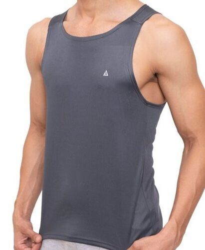 Grey Plain Mens Sleeveless T Shirts