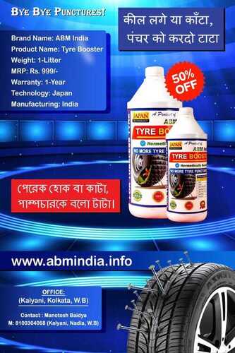 Tyre Booster Hermetically Sealant For Puncture Tyre(Two And Four Wheeler Vehicles)