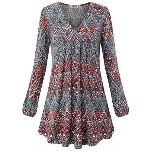 Washable And Breathable V Neck Full Sleeves Ladies Printed Fancy Top