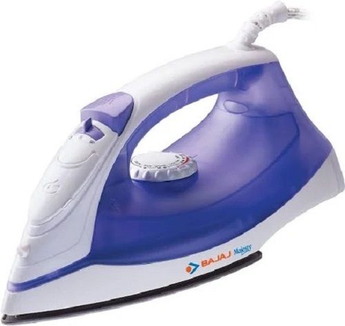 Green 1200 Watt Blue And White With Non Stick Plate Bajaj Majesty Steam Iron