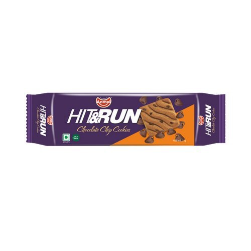 Anmol Hit And Run Choco Chips Biscuits - 4g Fat Content Low-Salt Sweet Taste Soft & Crunchy Texture Square Shape Semi-Hard Digestive Delight