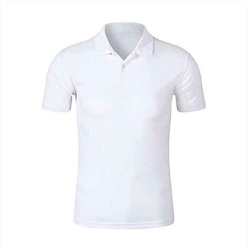 Silver Casual Wear Washable And Breathable Half Sleeve Plain Pattern Cotton T Shirt