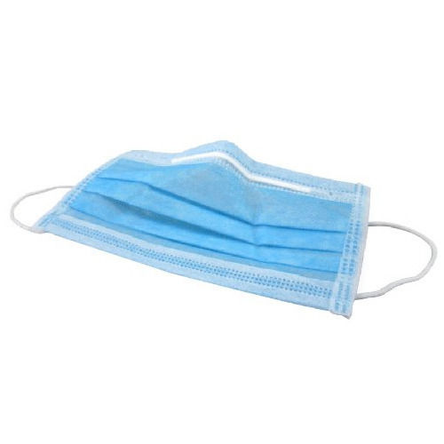 Comfortable And Eco Friendly 3 Layered Non Woven Blue Disposable Mask