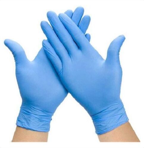 Blue Puncture Resistant Superior Protection Synthetic Nitrile Powder Free Hand Gloves