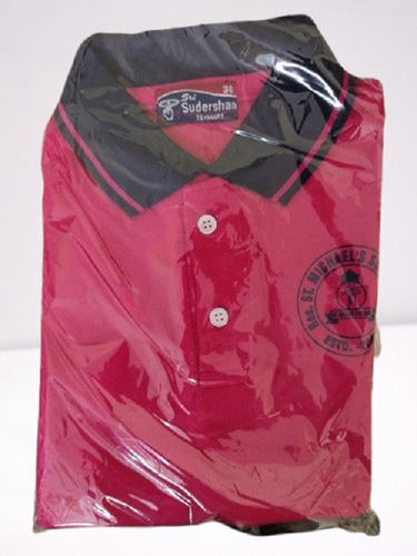 Washable And Breathable Short Sleeves Cotton Uniform Red T Shirt Grade: Industrial