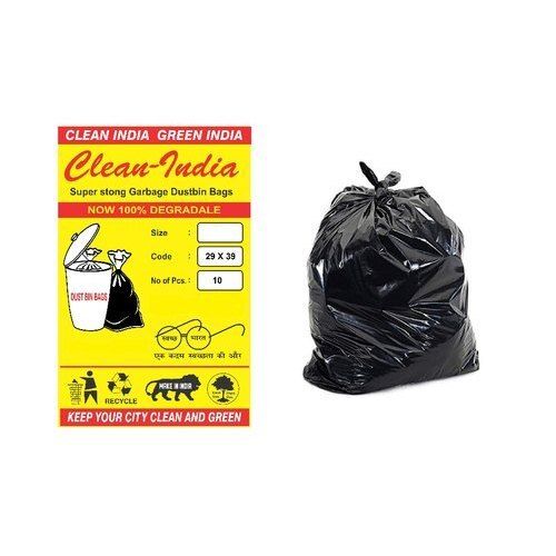 100% Biodegradable 29X39 Inches Waste Garbage Plain Plastic Bag Hardness: Hard