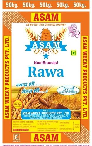 50 Kilogram Natural And Pure Healthy And Tasty Wheat Semolina Assam Non Branded Rawa