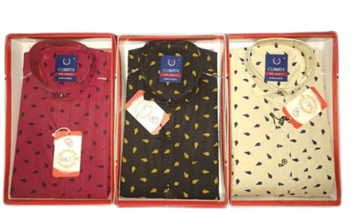 Comfortable And High Quality Cotton Material Printed Formal Shirt For Men