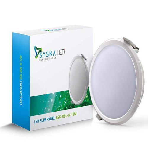 Cutting Edge And Energy Efficient Cool White Syska 12 Watt Round Panel Light Application: Home