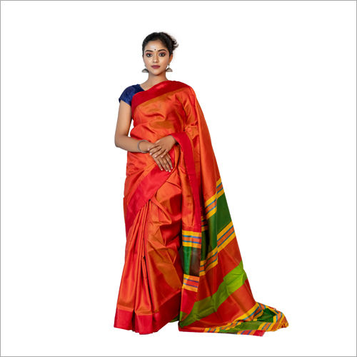 Blue Self Weaven Handloom Sarees With Skin Friendly And Easy Washable