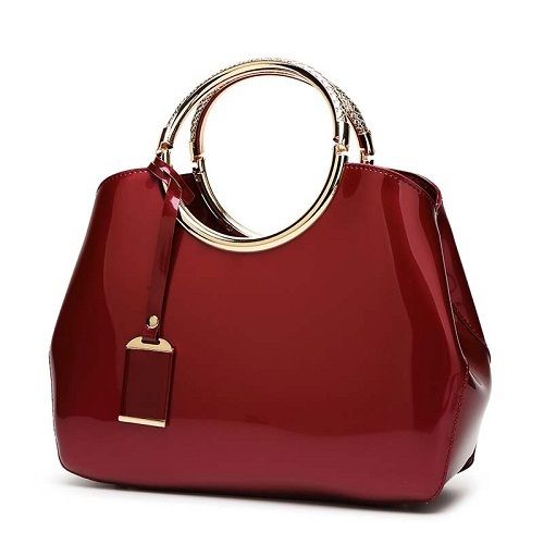 Cherry Ladies Plain Pattern Attractive Stylish Classy Leather Hand Bag