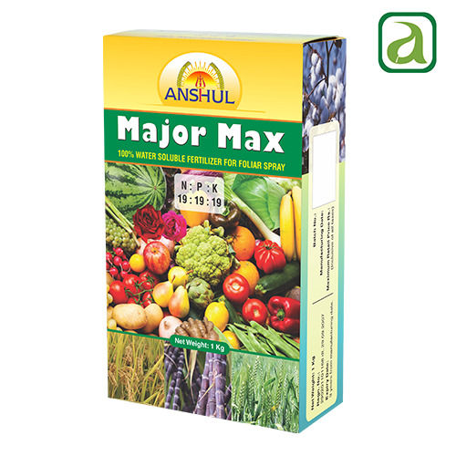 Major Max (N:P:K 19:19:19) 100% Water Soluble Fertilizer For Foliar Spray