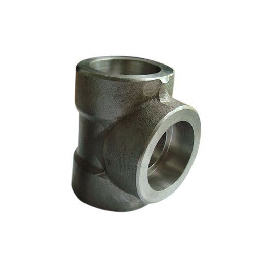 Socket Weld Equal Tee - Oiled Iron, Round Shape, 3-6 Inch Outer Diameter, Silver Color | ASTM Standard, Welding Connection, 12 Thickness, 5-8 Length