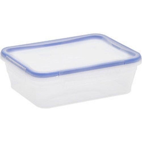 White And Blue 1 Kg Storage Capacity Rectangular Shape Keeper Plastic Food Containers