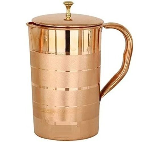 Metal 1500 Ml Silver Touch Finish 8 Inch Depth Copper Water Jugs With Lid