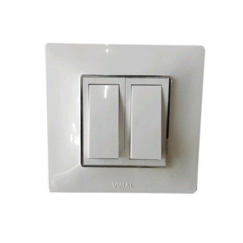 16 A Polycarbonate White Electrical Two Switch Board