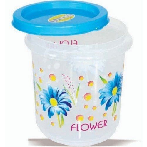 White And Blue 8 Kg Capacity Polyethylene Terephthalate Plastic Food Container