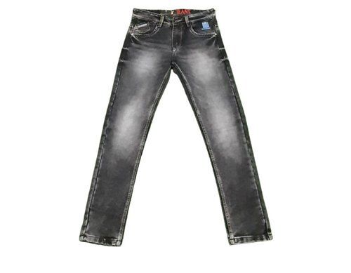 Regular Straight Superb And Stretchable Black Faded Denim Jeans For Men