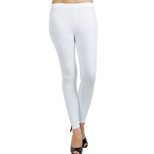 श्रिंक रेसिस्टेंस सॉफ्ट एंड स्ट्रेची फैशनेबल कॉटन व्हाइट लाइक्रा लेडीज़ लेगिंग्स