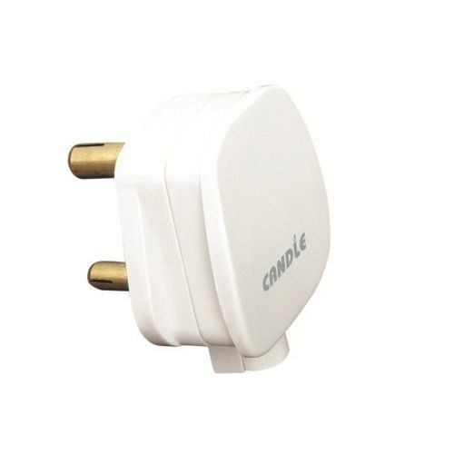 Smooth Surface White Polycarbonate 3 Pin Plug Application: For Electrical Fitting