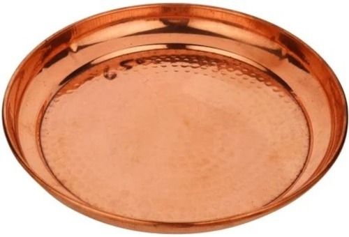 Brown 12 Inch Round Mirror Polish Plain Copper Dinner Plate With High Corrosion Resistivity