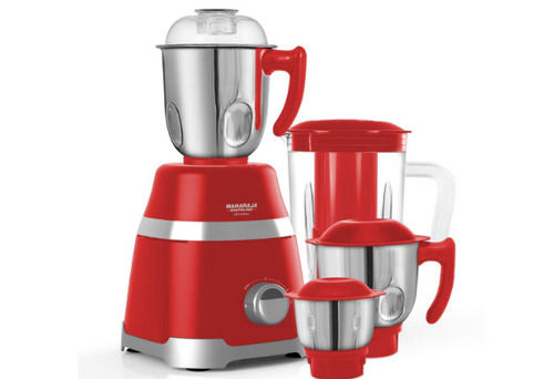 750 Watt Red And Silver With Three Stainless Steel Jars Maharaja Mixer Grinder